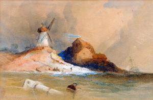 RICHARDSON E 1867,British Coastal Scene With Windmill,Rowley Fine Art Auctioneers GB 2015-11-18