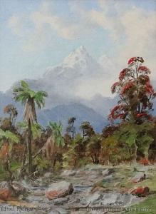 RICHARDSON Ethel 1900-1900,Mountain and Rata,International Art Centre NZ 2016-02-23