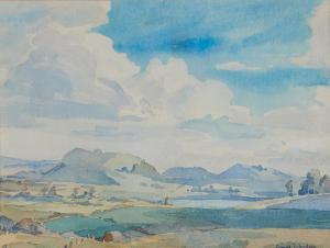 RICHARDSON Gwyneth 1896-1980,Waikato Landscape,Webb's NZ 2023-01-18