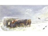 Richardson John 1800-1800,cattle sheltering in a winter landscape,1873,Gardiner Houlgate 2018-03-22