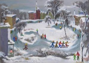 RICHARDSON John Frederick 1906-1998,Village Ice Skating,Wickliff & Associates US 2021-11-20