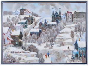 RICHARDSON John Frederick 1906-1998,Village Scene in Winter,Brunk Auctions US 2020-11-20