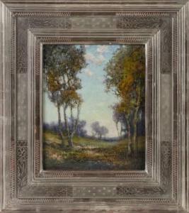 RICHARDSON Louis H. 1853-1923,Landscape, likely southeastern Massachusetts,1917,Eldred's 2021-11-18