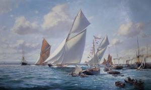 Richardson Mackrill Martyn 1962,Marine scene with two racing yachts an,1993,Canterbury Auction 2018-11-27