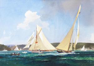 Richardson Mackrill Martyn 1962,The Rivals; Racing off Dartmouth,1986,Bonhams GB 2022-10-25