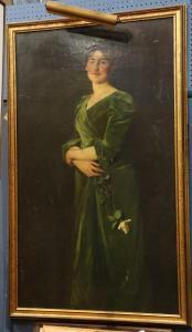 RICHARDSON Mary Curtis 1843-1931,Portrait of a Lady in a Green Dress with a W,Clars Auction Gallery 2017-10-15