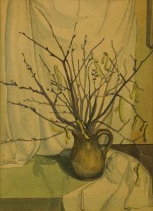 RICHARDSON Sybil,Still life of Catkins in a jug,Rosebery's GB 2016-02-06