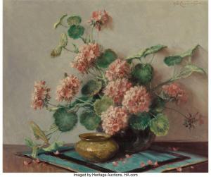 RICHARDSON Volney Allan 1880-1955,Pink geranium,Heritage US 2023-02-09