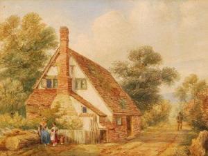 richardson W,rural
scene with figures beside a cottage,Fieldings Auctioneers Limited GB 2009-10-17
