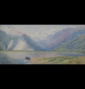 RICHARDSON William Dudley 1862-1929,Pallanza, a figure beside a lake,,1913,Dee, Atkinson & Harrison 2010-02-19