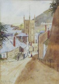 RICHARDSON YARKER,Down the hill to St Ia Church, St Ives,1912,David Lay GB 2012-01-19