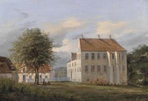 RICHARDT Joachim Ferdinand 1819-1895,View from the old Barritskov manor house ,1844,Bruun Rasmussen 2022-09-20