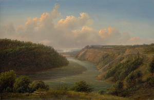 RICHARDT Joachim Ferdinand 1819-1895,View of the Niagara River Looking Toward Lake Ont,1857,Bonhams 2023-11-07