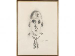 RICHAUD Maxime 1924-1994,Portrait d'un homme à la cravate,Hôtel des ventes d'Avignon FR 2021-06-26