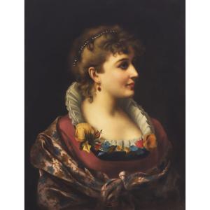 RICHE Adèle 1791-1887,PORTRAIT OF A LADY, BUST LENGTH IN A PINK DRESS WI,Waddington's CA 2023-12-14