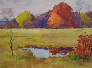RICHERT Charles Henry 1880-1974,Autumn Woods and Pond,Kaminski & Co. US 2007-06-02