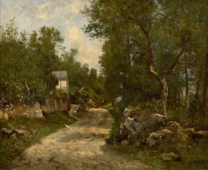 RICHET Léon 1847-1907,Chemin sur une pente boisée,Artcurial | Briest - Poulain - F. Tajan 2024-02-06