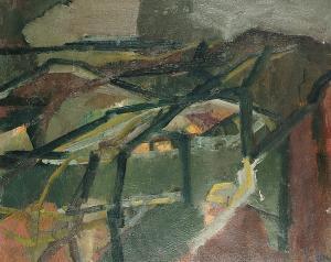 RICHMOND Peter 1922,abstract landscape, ronda, spain,1950,Bonhams GB 2005-07-12
