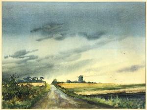 RICHMOND Peter 1922,Country Road with Windmill,1932,David Lay GB 2020-09-17