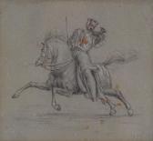 RICHMOND William Blake 1842-1921,Crusader on horseback,Burstow and Hewett GB 2019-11-13