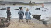 RICHON BRUNET Richard Louis G,Enfants en bord de mer,1887,SVV Cuvreau Expertises Encheres 2008-10-26