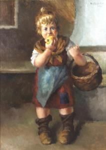 richter damm Hans 1881-1937,Young girl eating an apple,Batemans Auctioneers & Valuers GB 2017-09-02