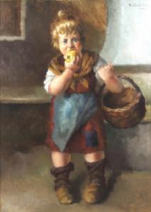 richter damm Hans 1881-1937,Young girl eating an apple,Batemans Auctioneers & Valuers GB 2018-02-03