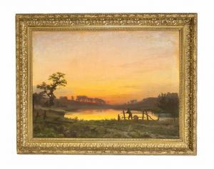 RICHTER Gustav Karl 1823-1884,Sonnenuntergang über dem See,Historia Auctionata DE 2019-10-18