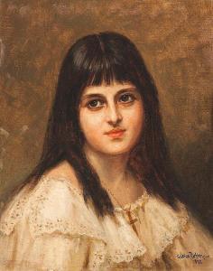 RICHTER GUSTAV 1847-1915,Portrait of a young girl,1898,Kaupp DE 2014-12-06