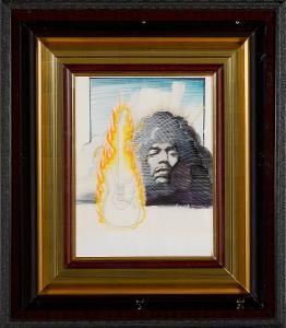Rick Griffin & Stanley Mause,Mouse: Jimi Hendrix With Flaming Guitar,Bonhams GB 2008-05-14