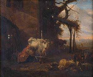 RICKETTS FREDERICA L,Paesaggio con pastori e armenti presso un casolare,1855,Babuino 2012-04-17