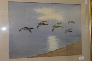 RICKMAN Philip 1892-1982,Ducks flying over a beach,Mallams GB 2012-10-04