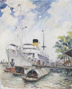 RICKS A J 1900-1900,The ship Blissful in an Indonesian port,Woolley & Wallis GB 2010-12-08