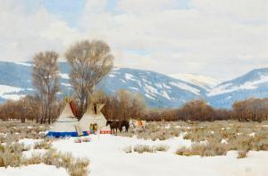 RICKS Jeff,Teepee encampment in winter,1984,Bonhams GB 2022-11-01