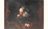 RICOEUR Nicolas 1750-1800,bouquet de fleurs dans un vase en verre,Cornette de Saint Cyr 2004-12-08