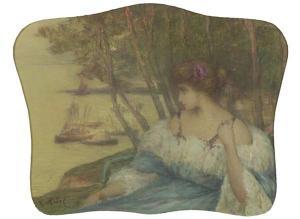 RIDEL Louis Marie Joseph 1866-1937,Paesaggio con figura femminile,Fabiani Arte IT 2020-11-14