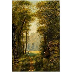 RIDET Jules 1800-1900,Passerby at a forest clearing,Kaupp DE 2022-11-26