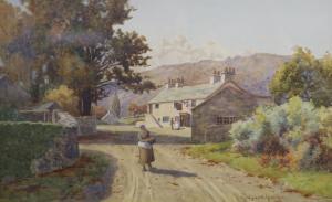 RIDGARD Hartley 1893-1924,Figures on a village street,Gorringes GB 2021-07-05