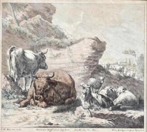 RIDINGER Johann Elias 1698-1767,Viehherde bei der Rast,DAWO Auktionen DE 2017-05-06