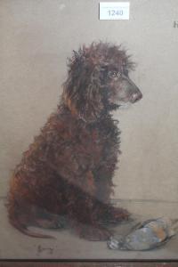 RIDOUT Frances,portrait of a seated dog with dead game ' Joy ',Lawrences of Bletchingley 2020-10-23