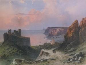 RIECK Emil 1852-1939,A view of Oystermouth looking up Swansea Bay towar,1859,Brightwells 2019-11-13