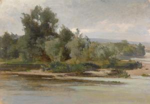 RIEDEL Wilhelm 1832-1876,River Landscape in Italy,Palais Dorotheum AT 2014-06-16