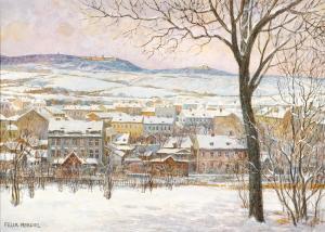 RIEDL Felix 1878-1950,Winter: Blick von der Vorstadt auf den Kahlen- und,Palais Dorotheum 2023-10-04