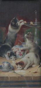 RIEDLER L,Cats raiding tea table,Moore Allen & Innocent GB 2012-10-26