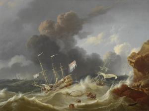 RIETSCHOOF Hendrik 1687-1746,A Dutch Man O'War foundering in stormy seas,Bonhams GB 2014-10-29