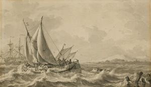 RIETSCHOOF Hendrik 1687-1746,Voiliers pris dans une tempête,1744,Christie's GB 2011-06-21
