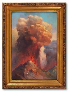 RIFAT CETECI Huseyin 1861-1939,The Vesuvio Volcano,Alif Art TR 2016-12-18