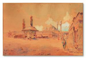 RIFAT CETECI Huseyin 1861-1939,View of Konya Aziziye Mosque,1931,Alif Art TR 2016-12-18