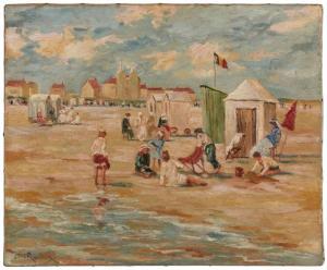 RIGAUX Albert 1897-1981,Strandszene mit spielenden Kindern,20th century,Dobritz DE 2023-11-18