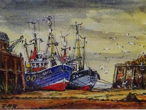 RIGG Jack 1927-2023,Fishing Boats in Scarborough Harbour,David Duggleby Limited GB 2017-08-26